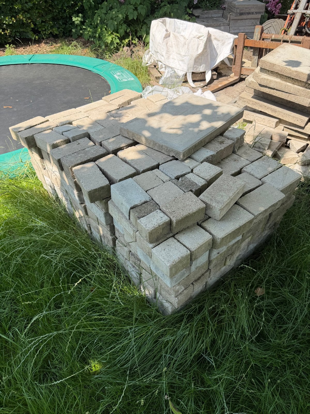 Grijze klinkers (4m2) - grijs, Tuin en Terras, Ophalen, Gebruikt, 10 m² of meer, Beton