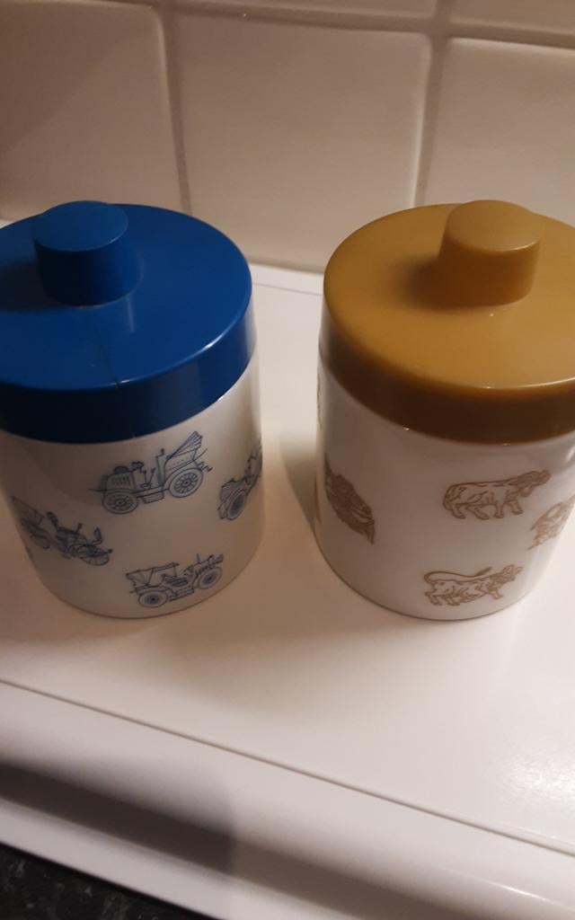 Vintage  opaline potjes, Ophalen of Verzenden, Huis en Inrichting
