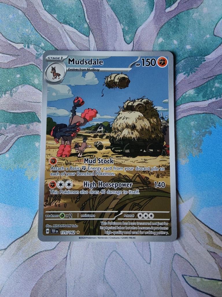 Pokemon temporal forces mudsdale illustration 175/162, Ophalen of Verzenden, Nieuw, Losse kaart, Foil