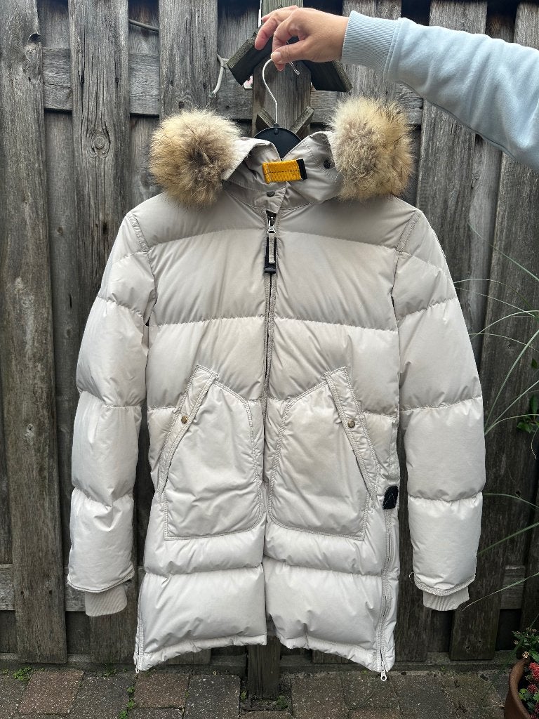 Parajumper winter jas, Beige, Maat 36 (S), Gedragen, Parajumpers