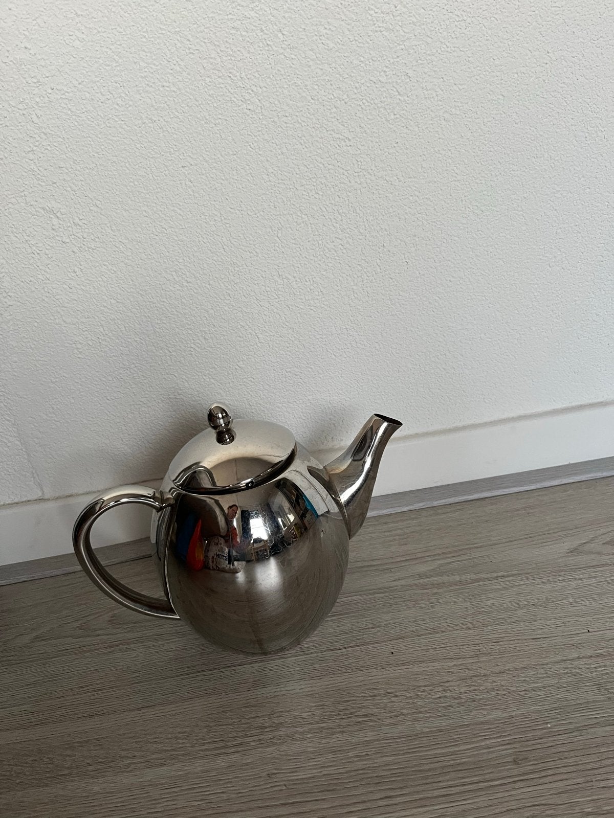 Dubbelwandige theepot - Houdt thee langer warm, Theepot/fluitketel, Zilver, Ophalen of Verzenden, Zo goed als nieuw