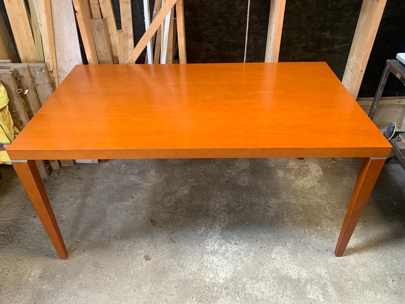 Kersenhouten eettafel 160x90 met verlengblad (1 mtr), Ophalen, Gebruikt, 50 tot 100 cm, 150 tot 200 cm