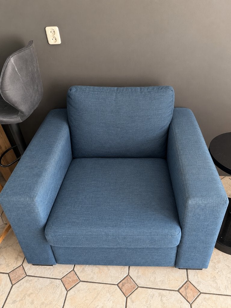 bank en fauteuil, Ophalen of Verzenden, Gebruikt, 75 tot 100 cm