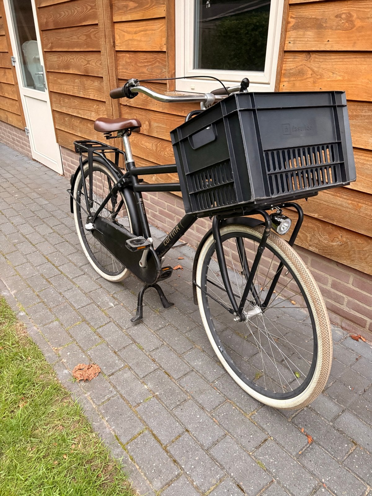 Cortina Transportfiets Dames - Zwart met krat, Ophalen, Gebruikt, 26 inch of meer, Versnellingen