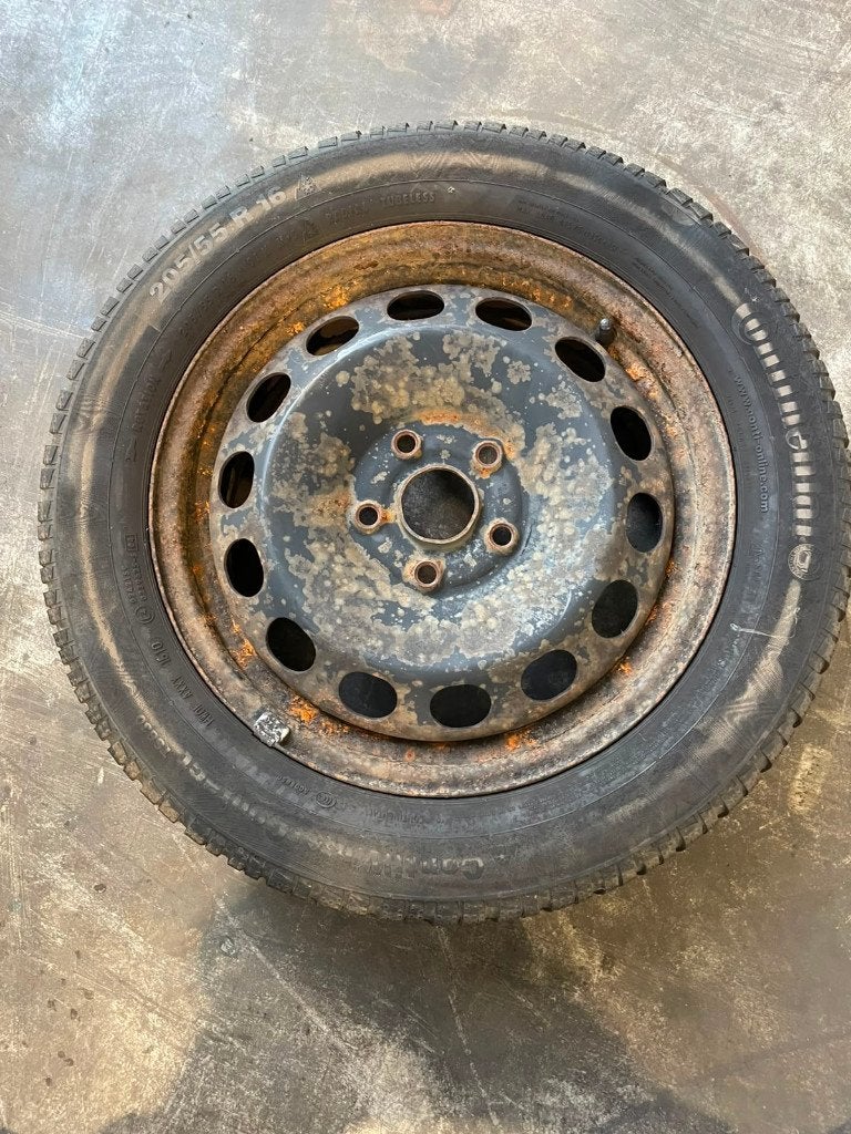 3 x autovelg met band, Ophalen, 16 inch, Banden en Velgen, 205 mm