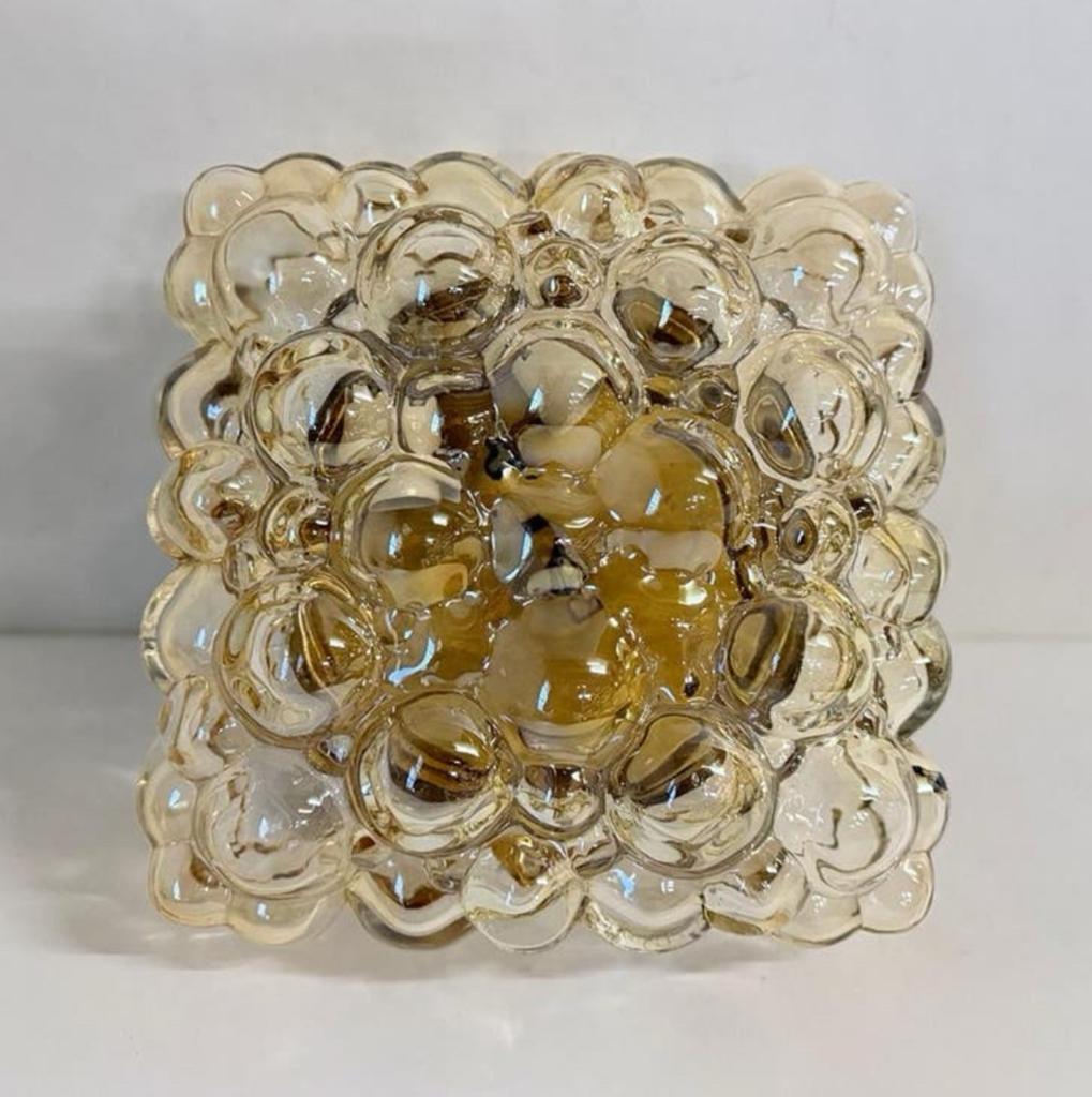 Amber goud vintage plafondlamp Helena Tynell Bubbel lamp, Ophalen of Verzenden, Zo goed als nieuw, Glas, Mid Century