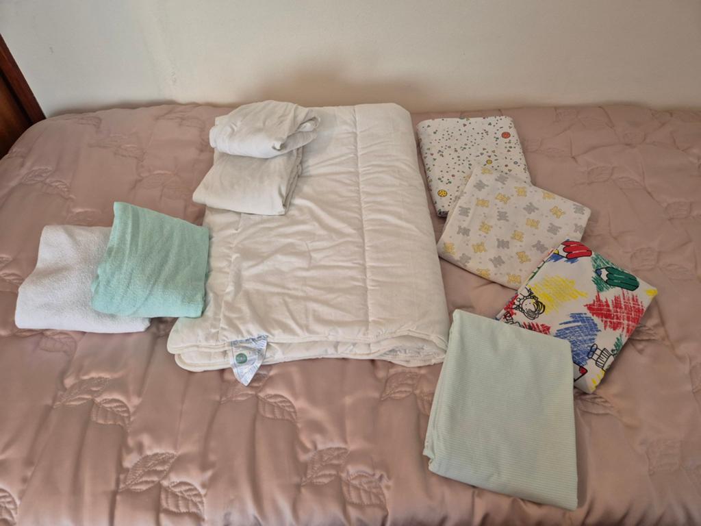 Pakket beddengoed voor ledikantje of campingbedje 60x120, Ophalen of Verzenden, Wit, Jongetje of Meisje, Dekbedovertrek