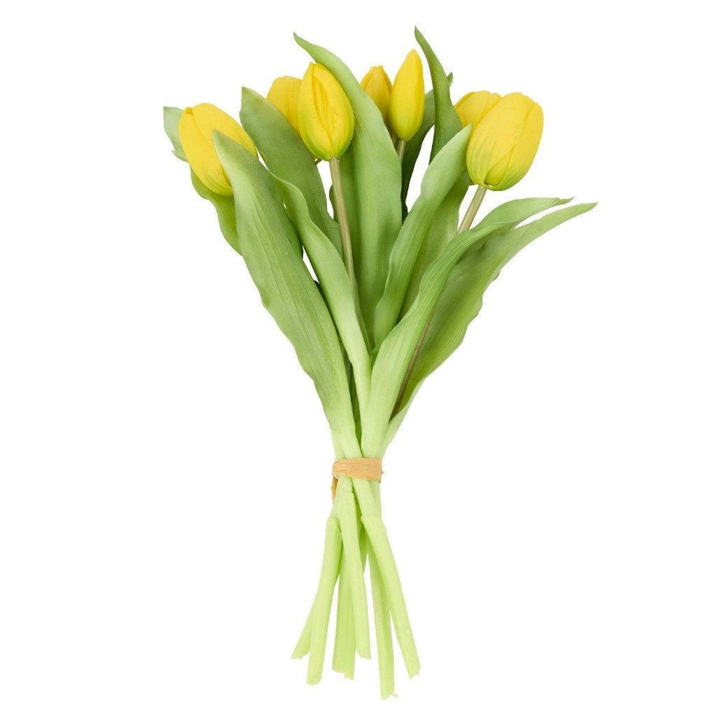 Prachtig Greenmoods Real Touch tulpenboeket (10 stuks) geel, Binnen, 40 cm, Kunstbloem, Ophalen of Verzenden