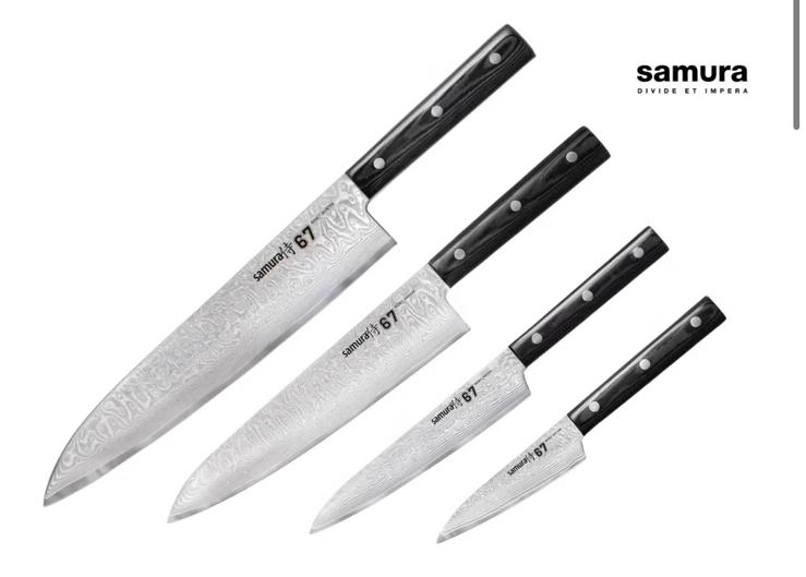 Samura 4-delige Damascus 67 Series Messenset samura - NIEUW, Ophalen of Verzenden, Nieuw, Rvs of Chroom