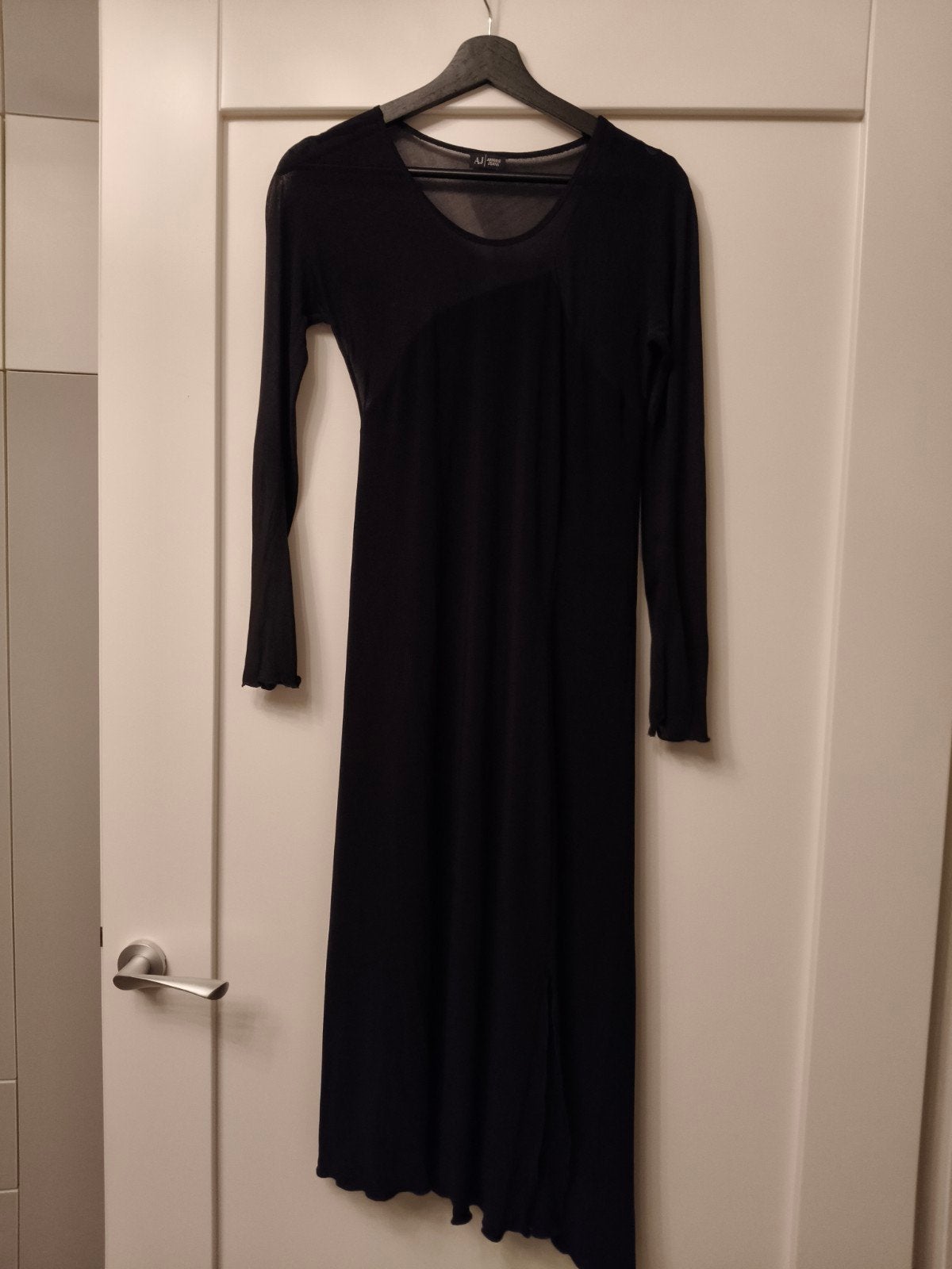 Armani Jeans Zwarte Maxi Jurk - Maat S, Armani Jeans, Zwart, Ophalen of Verzenden, Zo goed als nieuw