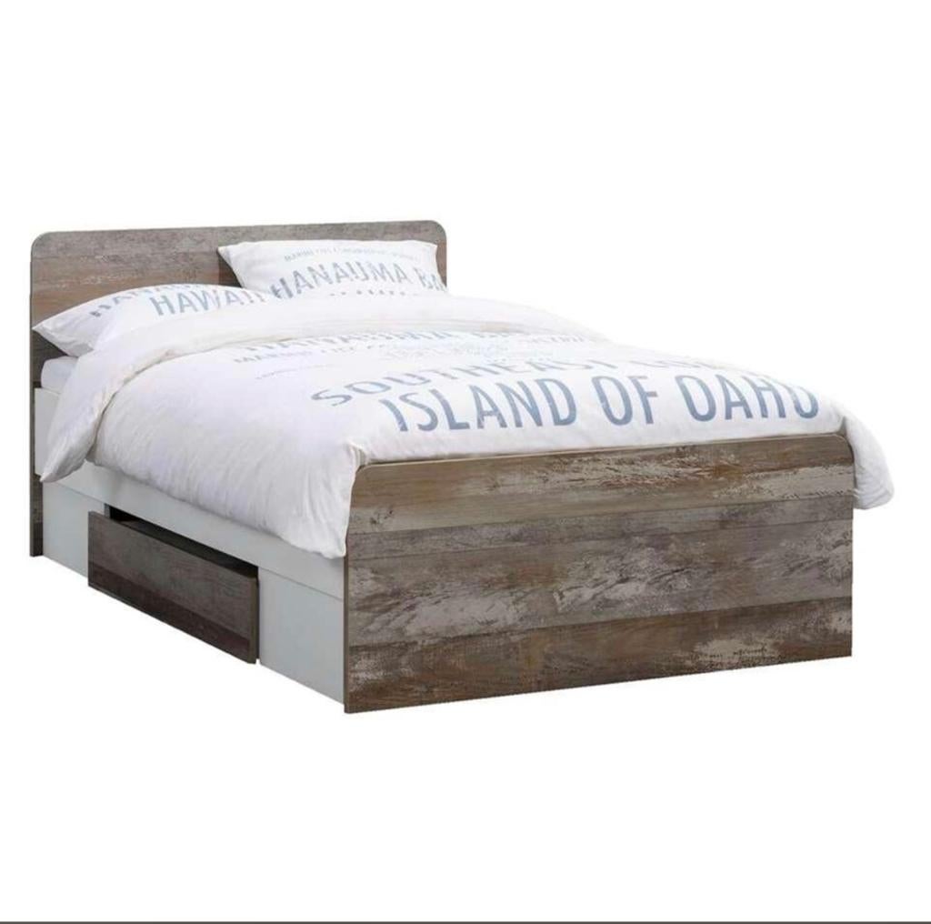 Twijfelaar 120x200 bedt met opbergruimte, Ophalen, Zo goed als nieuw, 120 cm, 200 cm