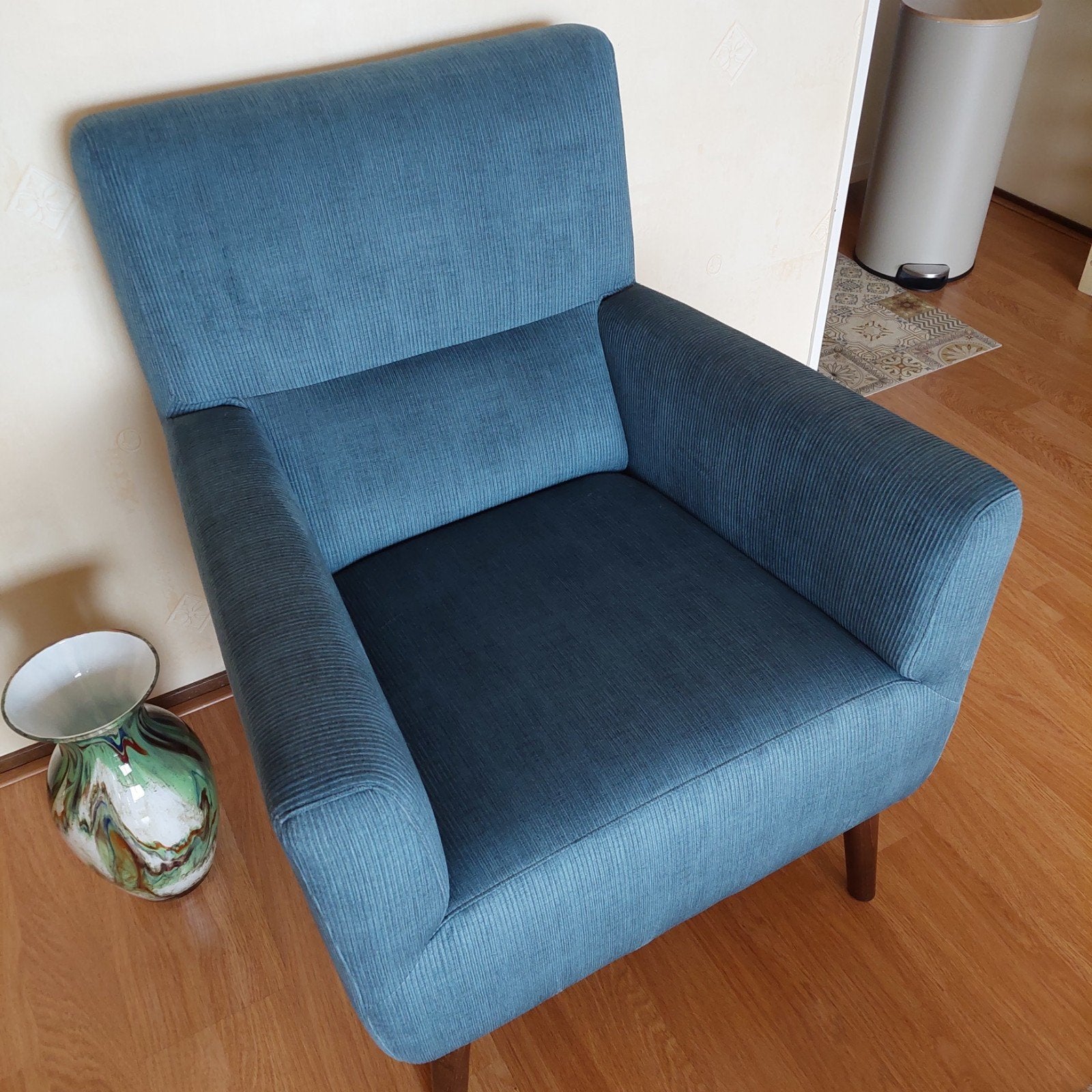 Coderoy fauteuil – petrolblauw – zeer goede staat, Huis en Inrichting, Fauteuils, Ophalen, 75 tot 100 cm, Zo goed als nieuw, 75 tot 100 cm