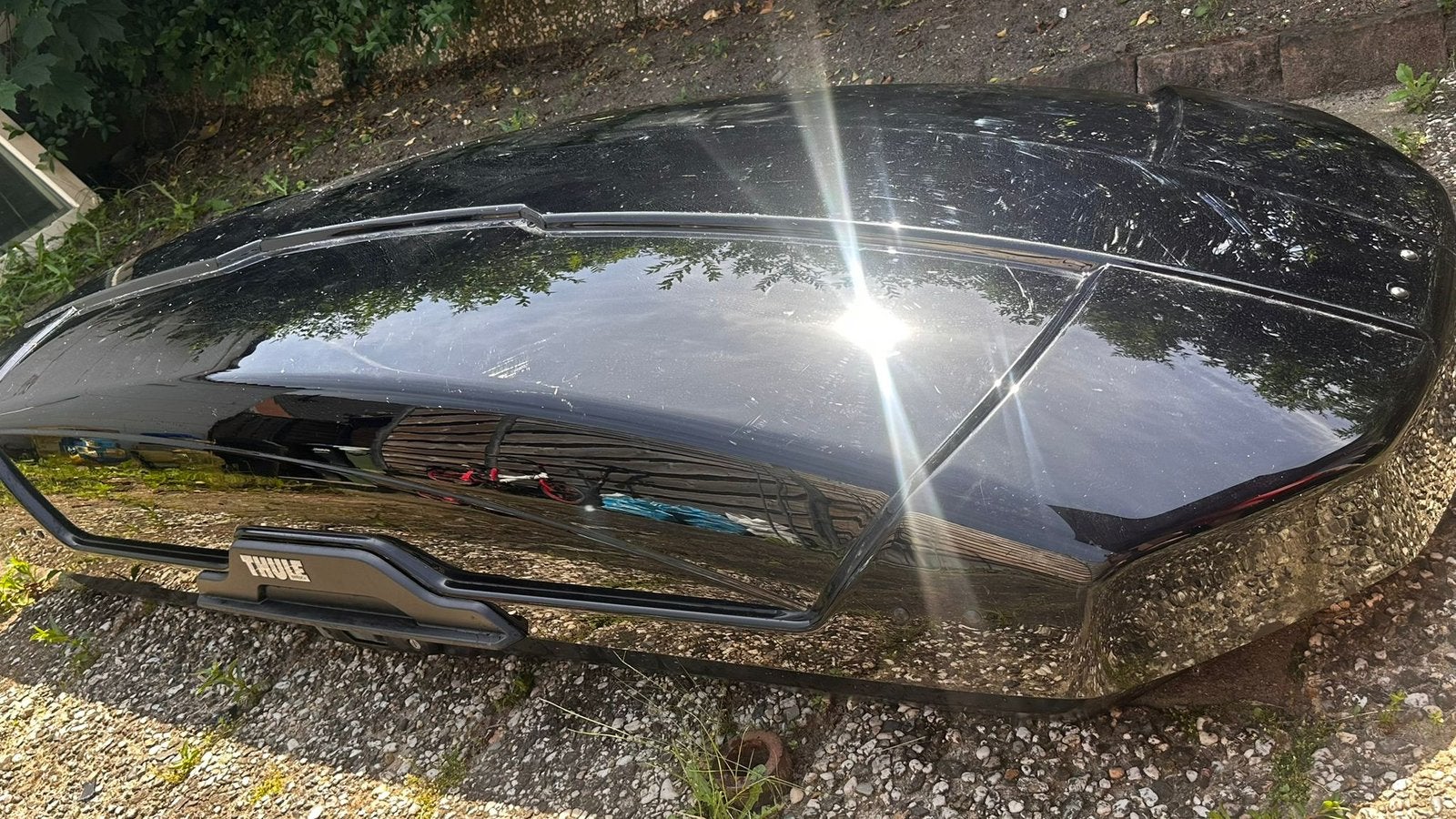 THULE ruime zwart glans dakkoffer inclusief dakdragers, Auto diversen, Dakkoffers, Ophalen, Zo goed als nieuw