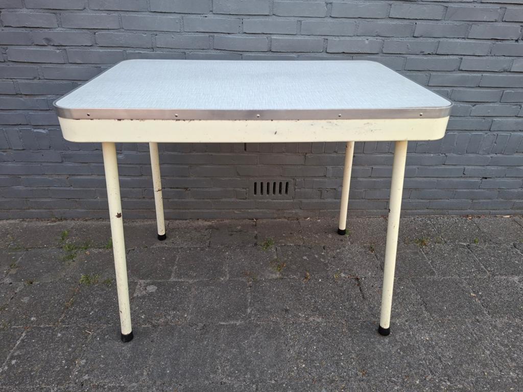 Vintage Brabantia tafel met formica blad - 91x61,5x77cm, Ophalen, Gebruikt