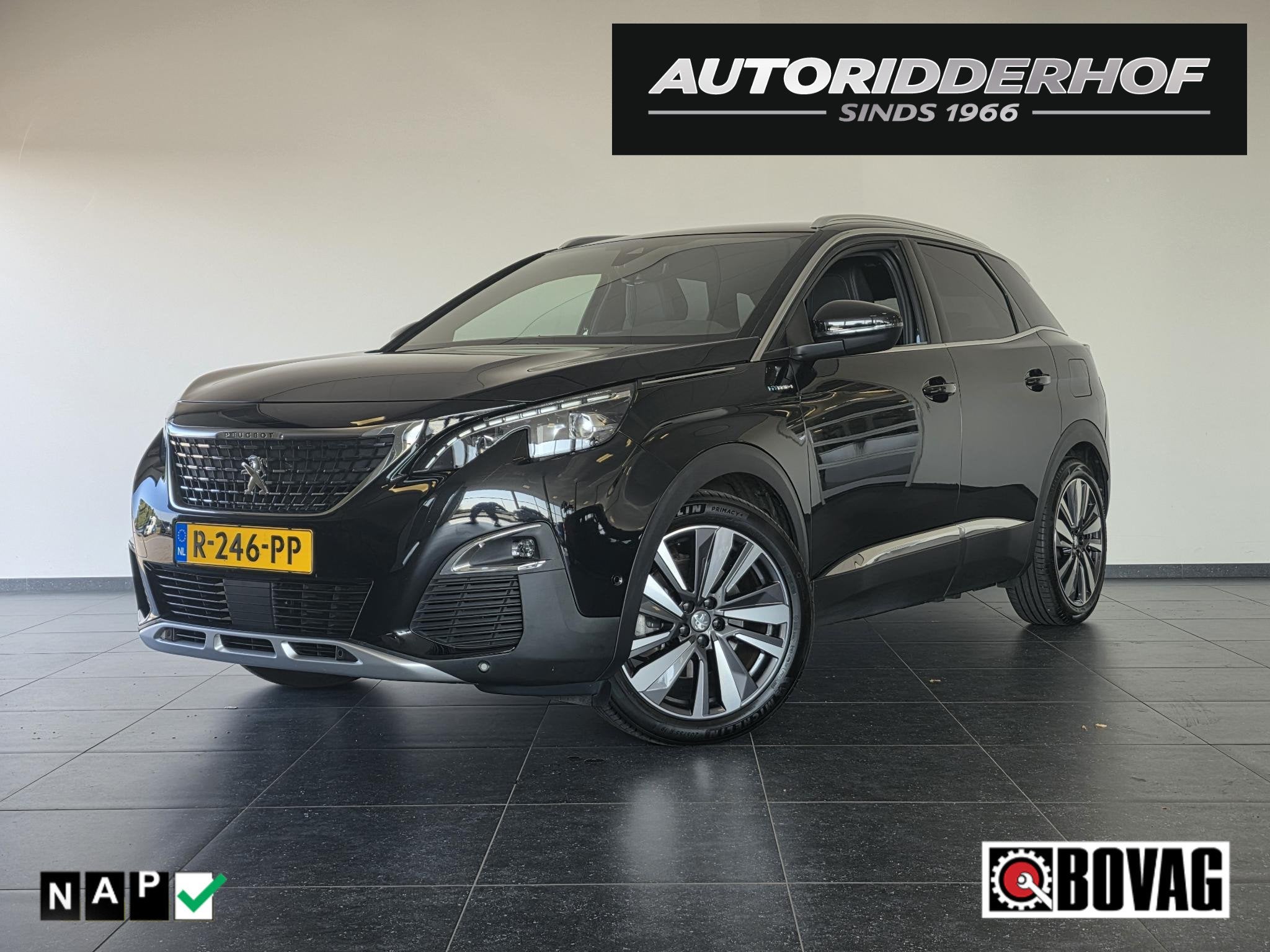 Peugeot 3008 1.6 HYbrid4 300 GT | Leder | Stoelverwarming |, Auto's, Peugeot, Euro 6, 4 cilinders, Zwart, Plug-in hybride