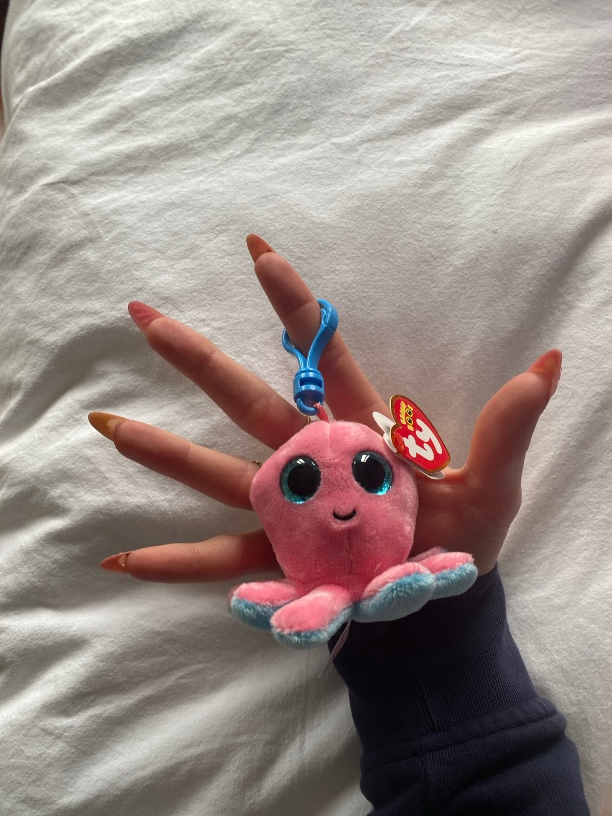 Roze Ty Beanie Boo Octo Sleutelhanger - Nieuw met label, Ophalen, Overige karakters, Overige typen, Nieuw