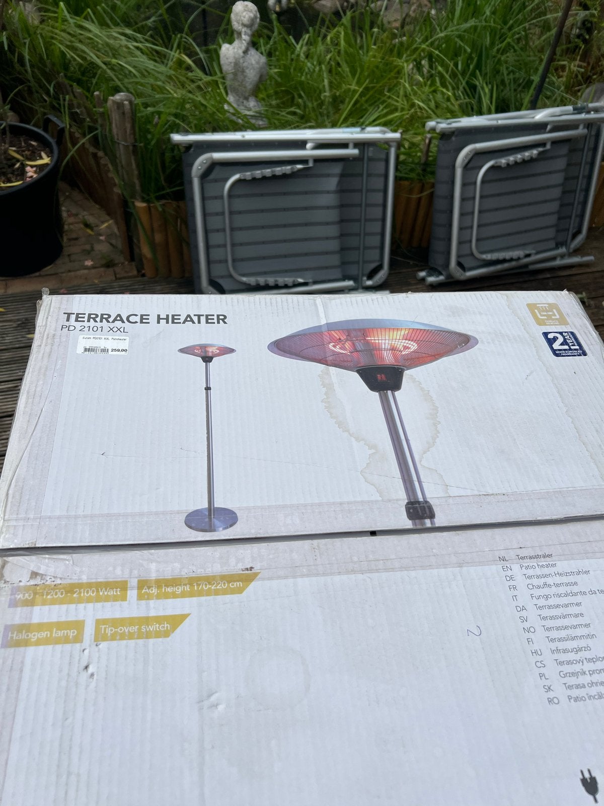 Nieuwe Eurom PD 2101 XXL Terrasheater - Ongebruikt, Ophalen, Nieuw, Elektrisch, Vloer
