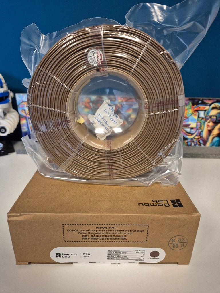 Bambu Lab PLA Basic Filament - Cocoa Brown (1.75mm, 1kg), Computers en Software, Ophalen of Verzenden, Nieuw, Filamentrollen