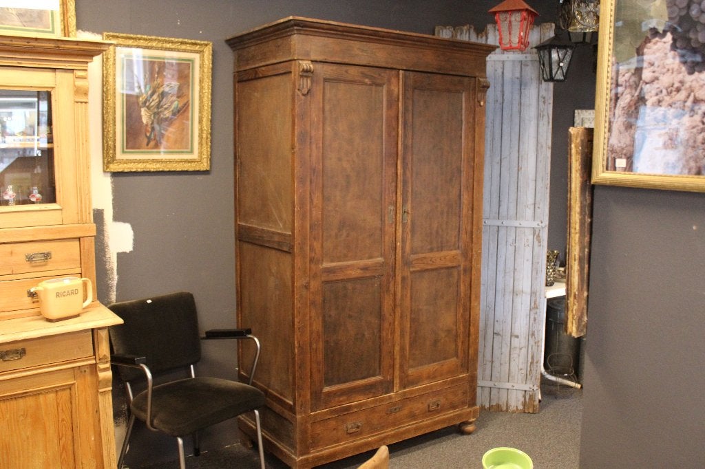 Brocante - Oude 2-deurs kast om op te knappen!, Huis en Inrichting, Kasten | Overige, Ophalen, Gebruikt