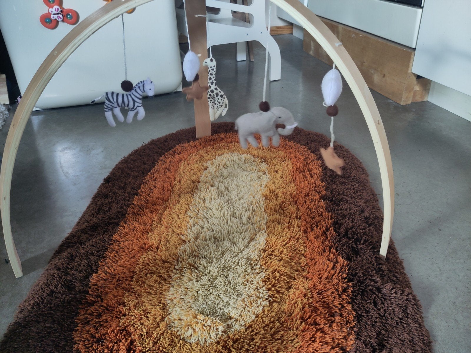 Houten babygym met safari dieren, Ophalen, Zo goed als nieuw, Babygym