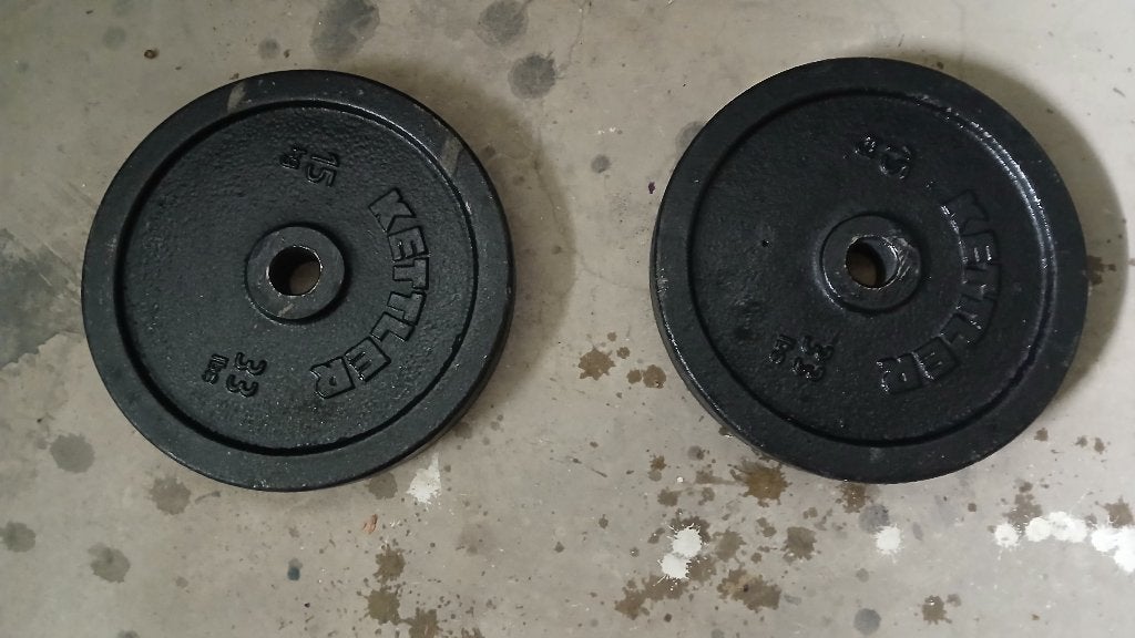 Kettler Halterschijven 15 kg - Gebruikt, Sport en Fitness, Ophalen, Gebruikt, Armen, Halterschijven