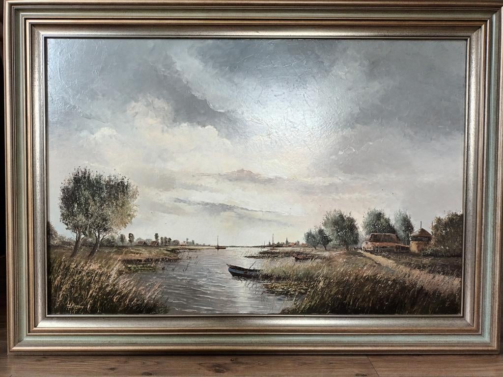 Mooi schilderij (80×120cm)+lijst. Willem Kroon. Wie biedt!, Ophalen