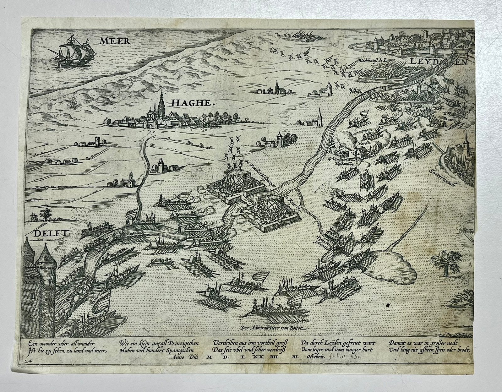 Zeer oude druk Tachtigjarige oorlog, Antiek en Kunst, Kunst | Etsen en Gravures, Ophalen of Verzenden