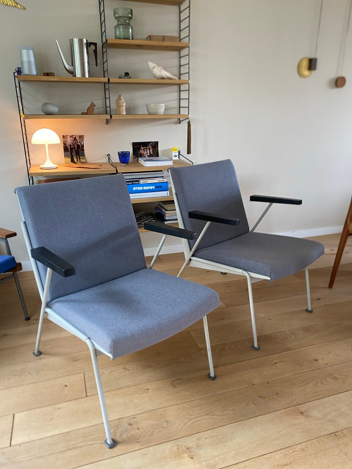2x Oase fauteuil Rietveld Ahrend de Cirkel, Pastoe, Spectrum, Gebruikt, Twee, Ophalen of Verzenden, Metaal