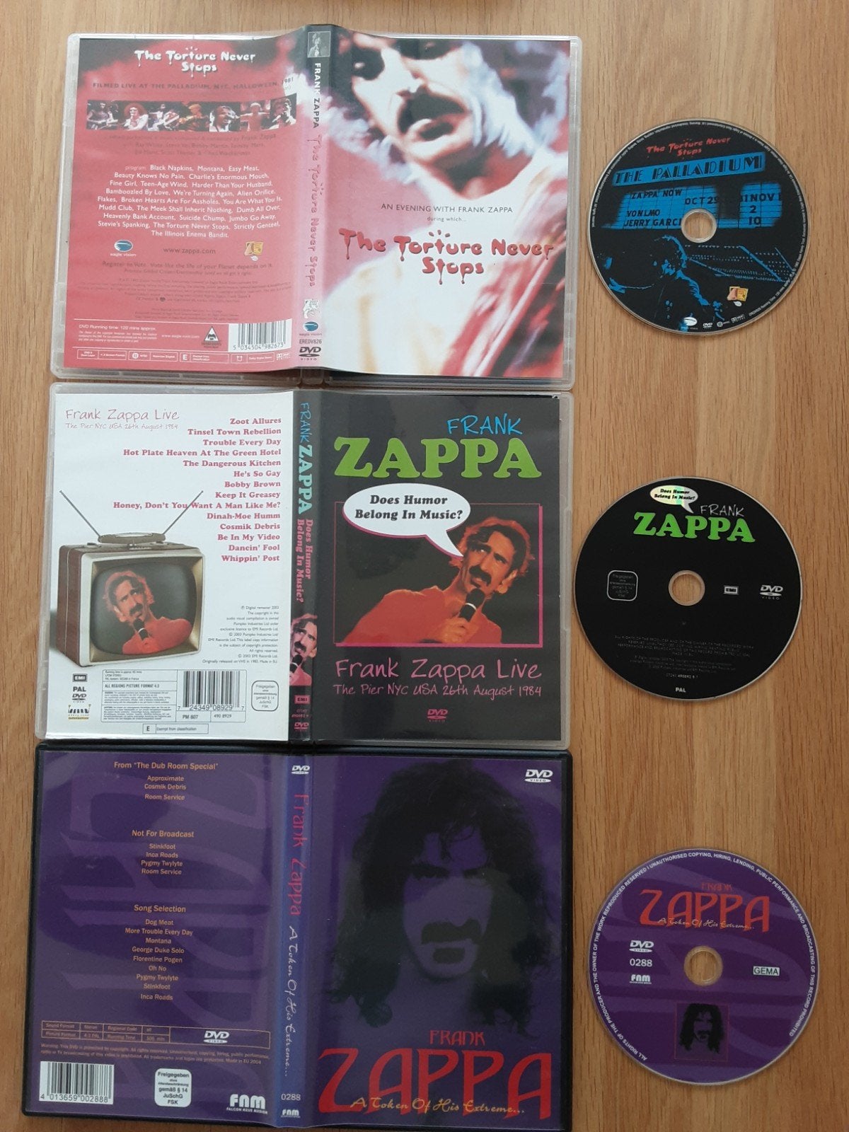 3 Zeldzame Frank Zappa live DVD's 1981&1984 oa dancin' fool, Engels, Ophalen of Verzenden, Vanaf 12 jaar, Inclusief doosje