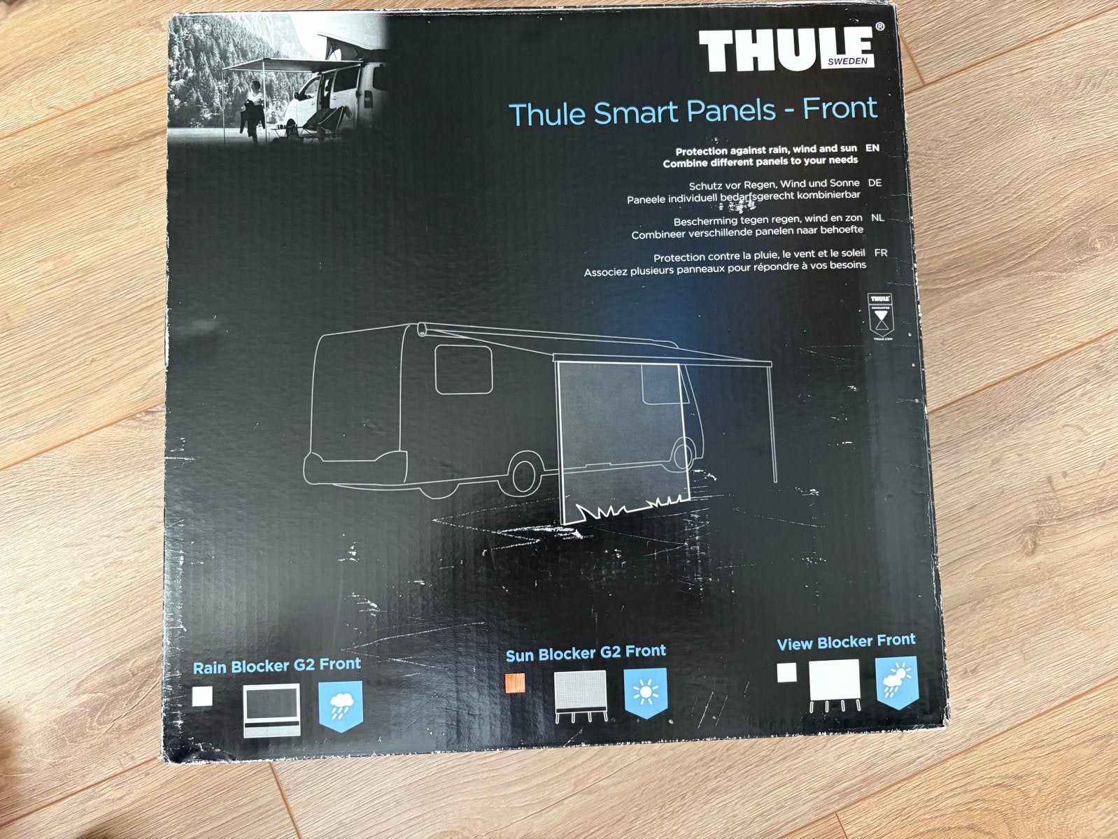 Thule Sunblocker G2 Front 430cm - Zo goed als nieuw, Caravans en Kamperen, Caravan accessoires, Ophalen of Verzenden, Zo goed als nieuw