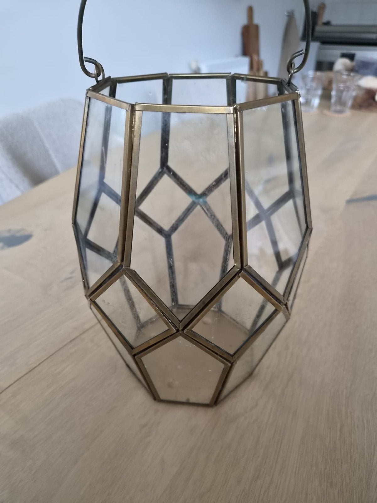Glazen lantaarn/windlicht, Ophalen, Zo goed als nieuw, Glas, Lantaarn