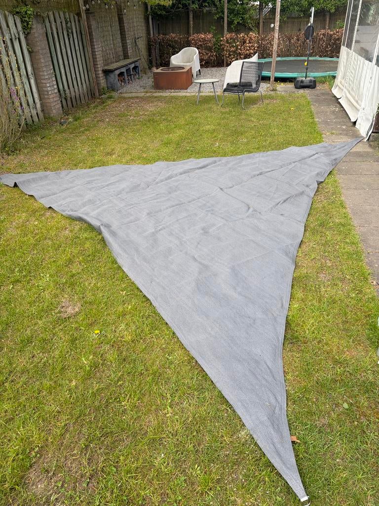 Grijs schaduwdoek 5x5x5 (Hornbach), Ophalen of Verzenden, Gebruikt