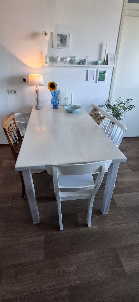 Witte grenen EETTAFEL, Huis en Inrichting, Ophalen, Gebruikt, 50 tot 100 cm, Landelijk