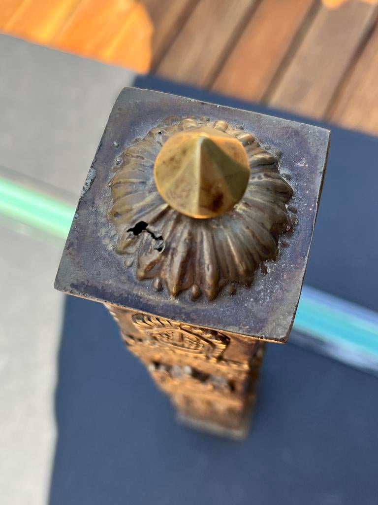 Vintage Nepal/Tibet Wierookkoker met 8 Symbolen, Latoenkoper, Antiek en Kunst, Ophalen of Verzenden