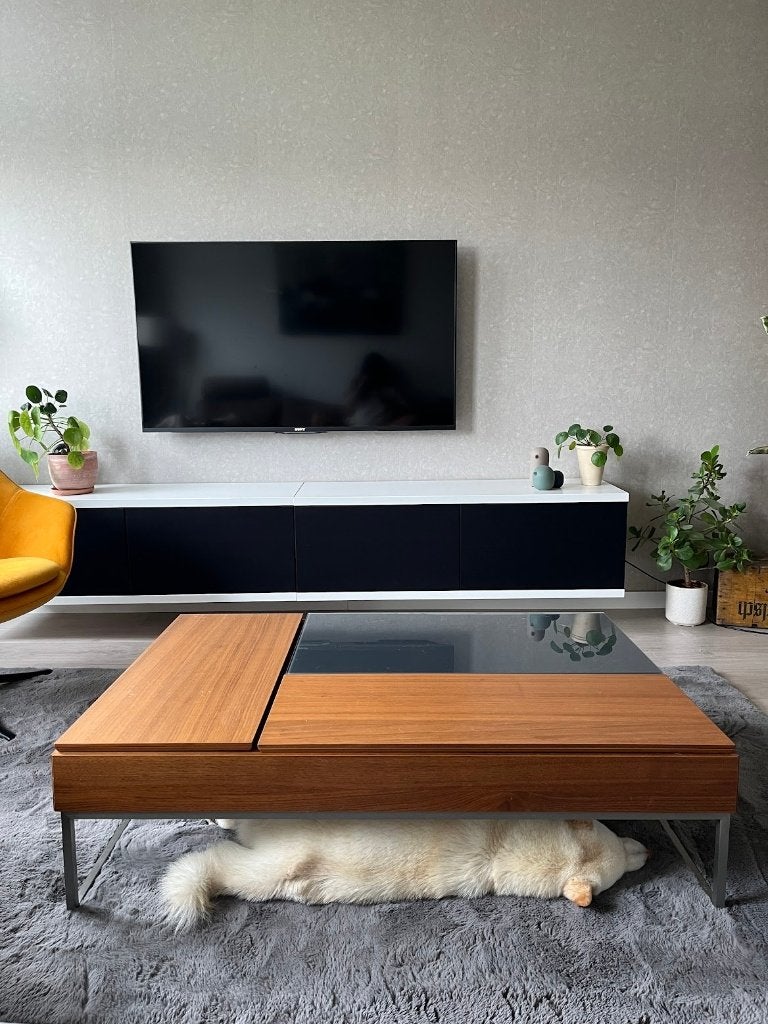 BoConcept Chiva functional coffee table with storage, 100 tot 150 cm, Ophalen of Verzenden, Zo goed als nieuw, Rechthoekig