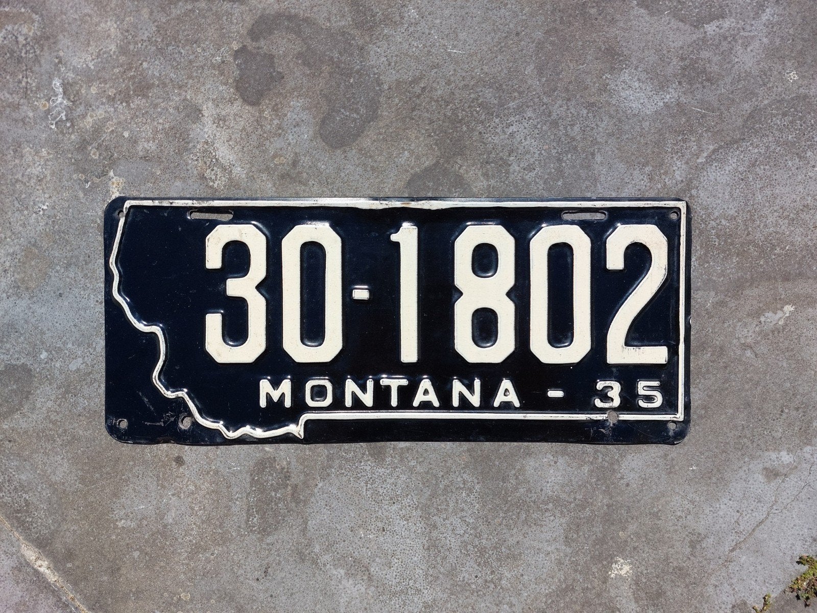 Kenteken 1935 Montana USA Nummerplaat Nummerbord, Verzamelen, Ophalen of Verzenden, Gebruikt, Auto's