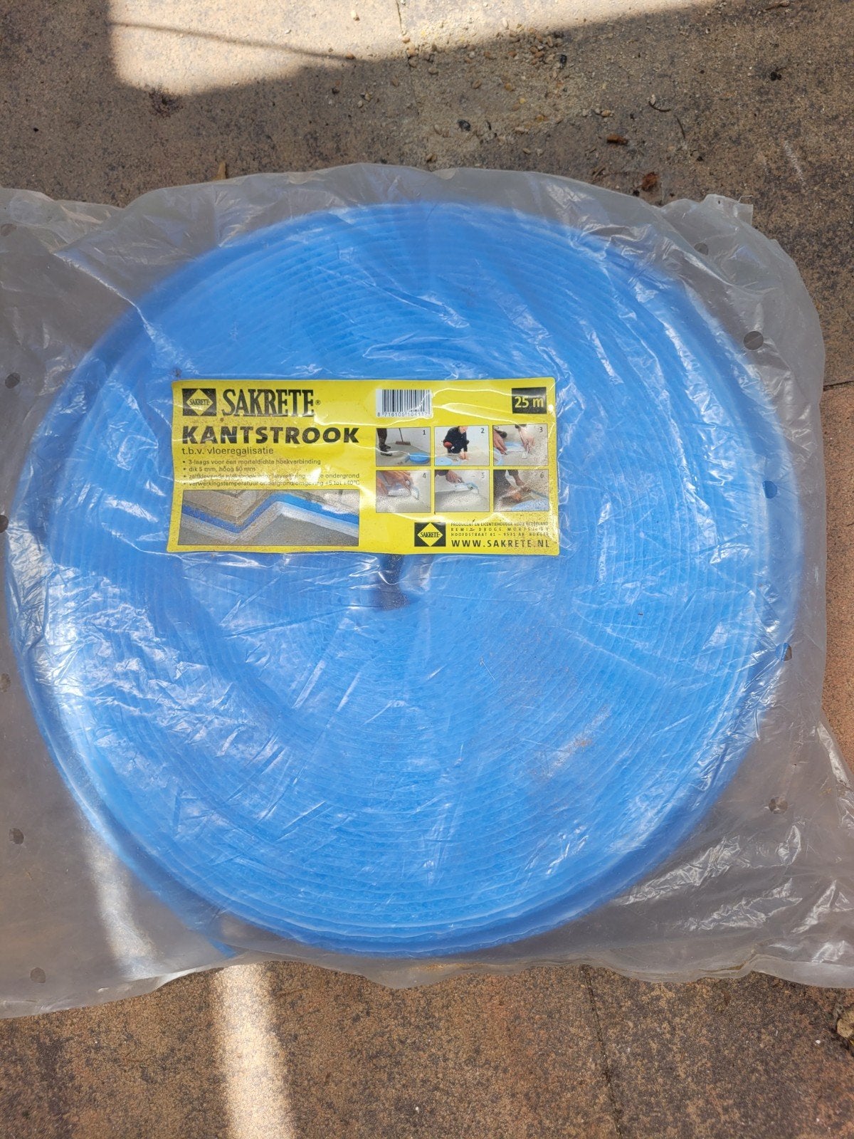 Nieuwe rol kantstrook 3mm dik, 50mm hoog, 25m lang, Ophalen