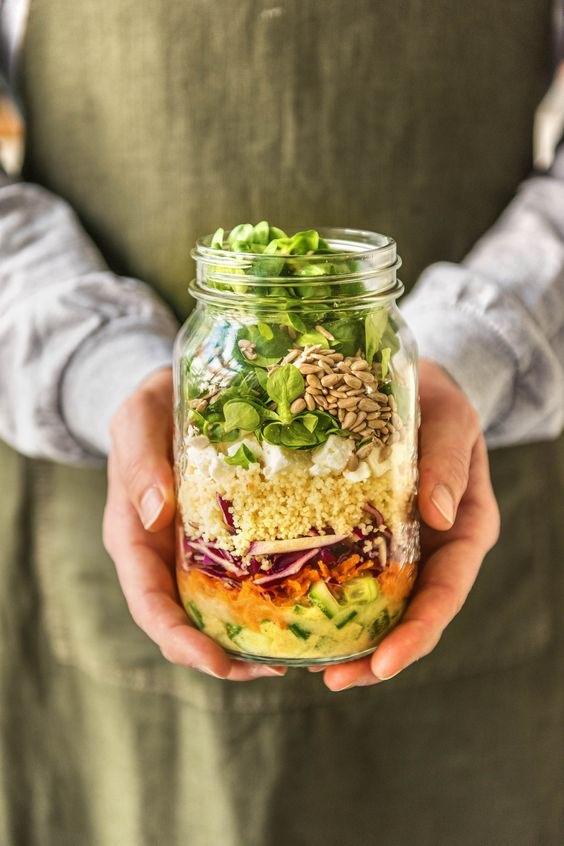 Salade Mason Jar Salade Pot Oil & Vinegar, Huis en Inrichting, Keuken | Servies, Gebruikt, Overige typen, Ophalen of Verzenden