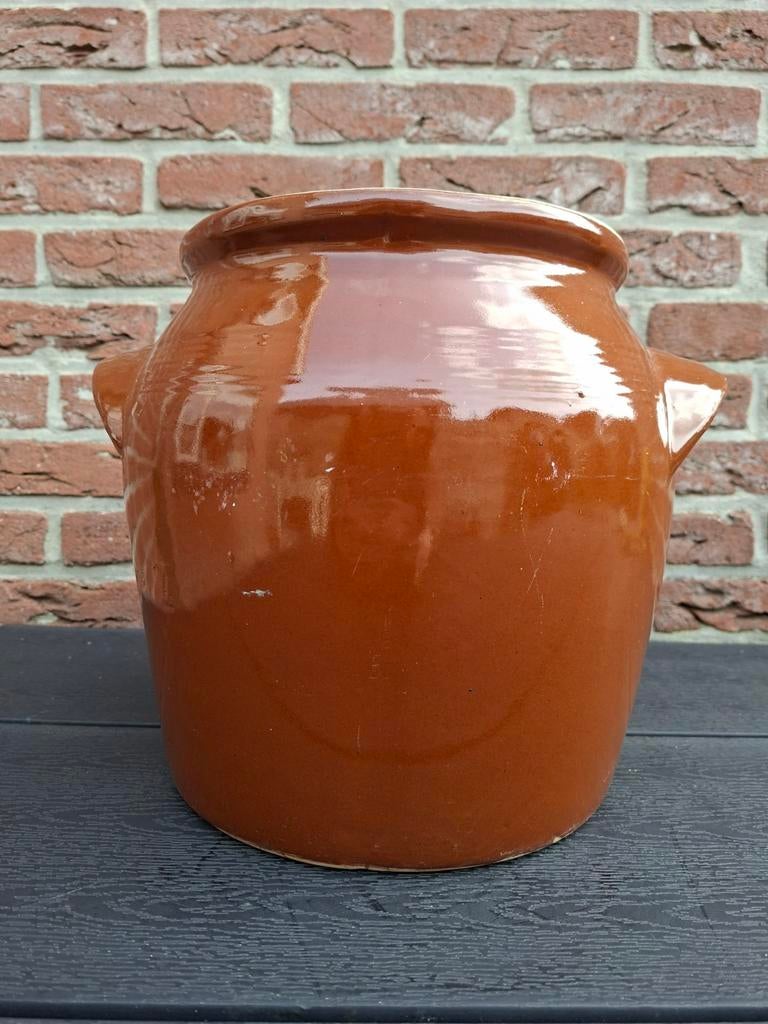 Brocante Franse grespot - Caramelbruin, Antiek en Kunst, Curiosa en Brocante, Ophalen of Verzenden
