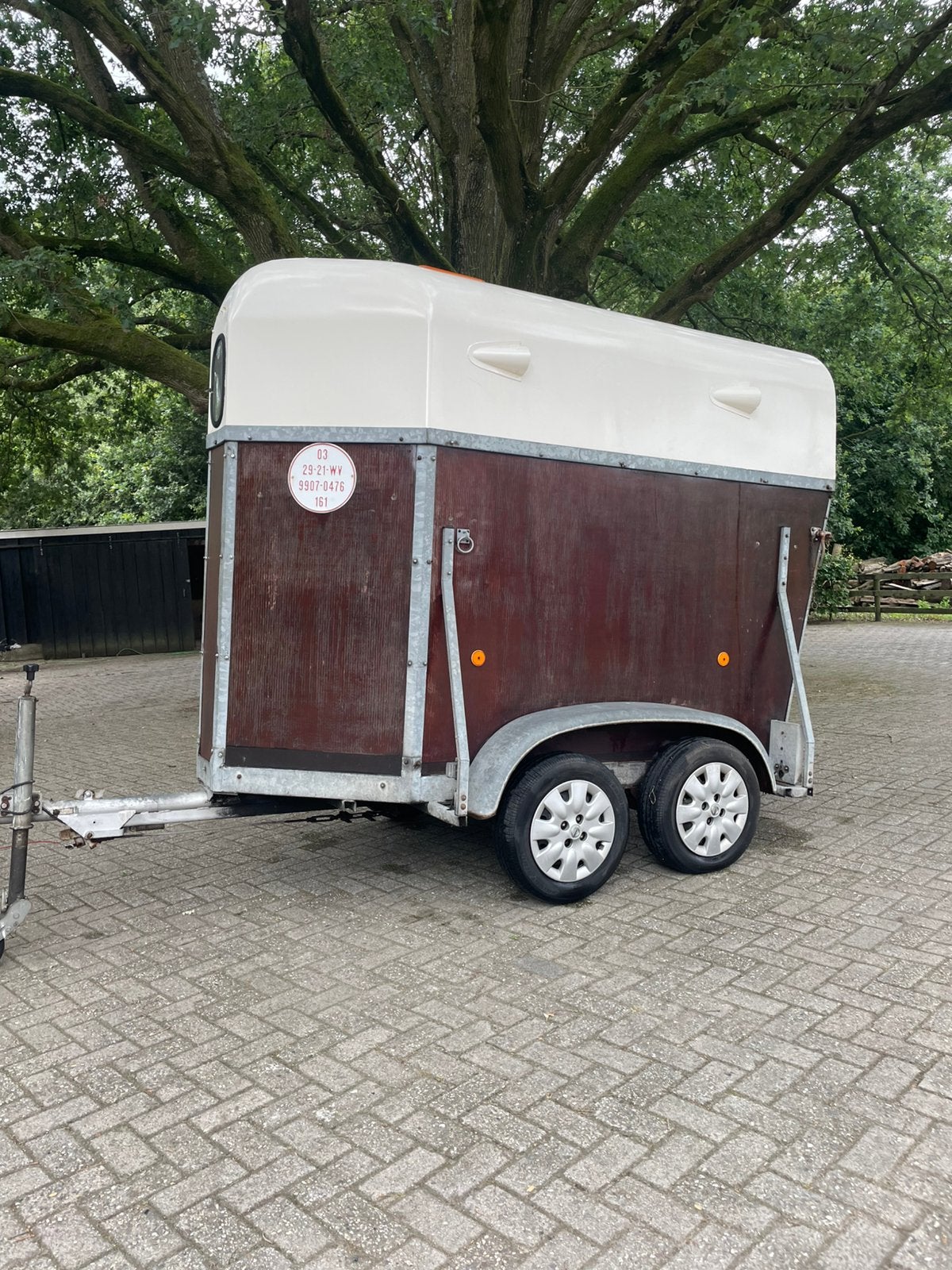 Paarden trailer, Dieren en Toebehoren, Paarden en Pony's | Trailers en Aanhangwagens, Ophalen, Gebruikt, Hout, 1½-paards trailer