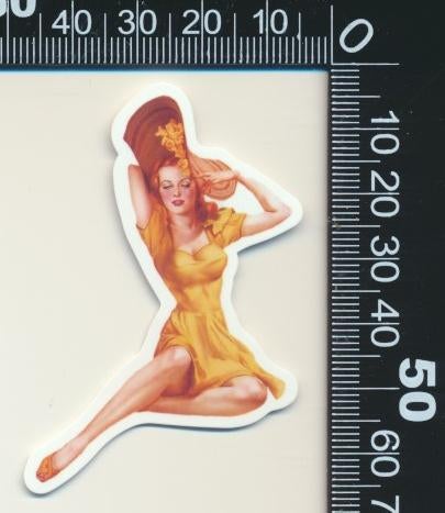 Sticker: Vintage Pin Up Girl (18), Verzamelen, Stickers, Ophalen of Verzenden, Zo goed als nieuw, Bedrijf of Vereniging