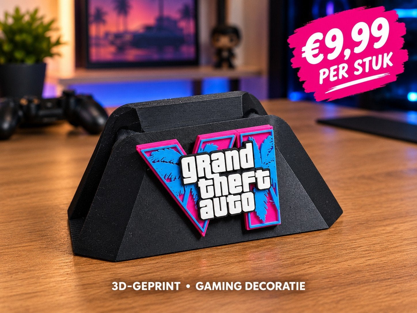 GTA 6 Controller Standaard - 3D Geprint Gaming Decoratie, Ophalen of Verzenden, Nieuw