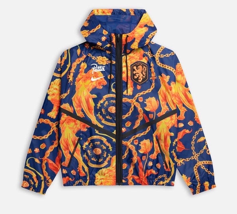 Patta x Nike x KNVB Windrunner Oranje Leeuwen, Ophalen of Verzenden, Zo goed als nieuw, Overige maten, Blauw