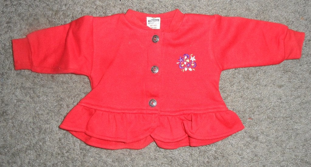 In prima staat: felrood vestje, maat 62, Kinderen en Baby's, Babykleding | Maat 62, Ophalen of Verzenden, Zo goed als nieuw, Meisje