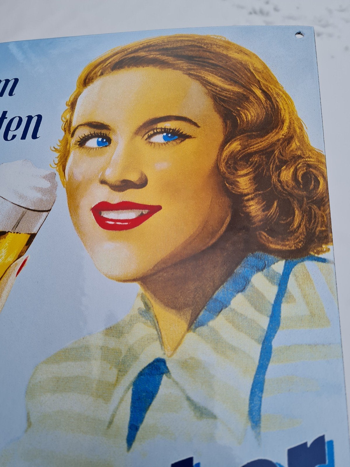 krombacher emaille bord, Ophalen of Verzenden, Reclamebord, Plaat of Schild, Overige merken