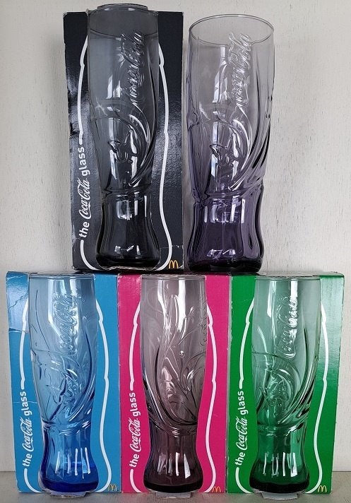 Coca-Cola Glazenset McDonald 2009 Vlinders 5 st., Ophalen of Verzenden, Zo goed als nieuw, Gebruiksvoorwerp