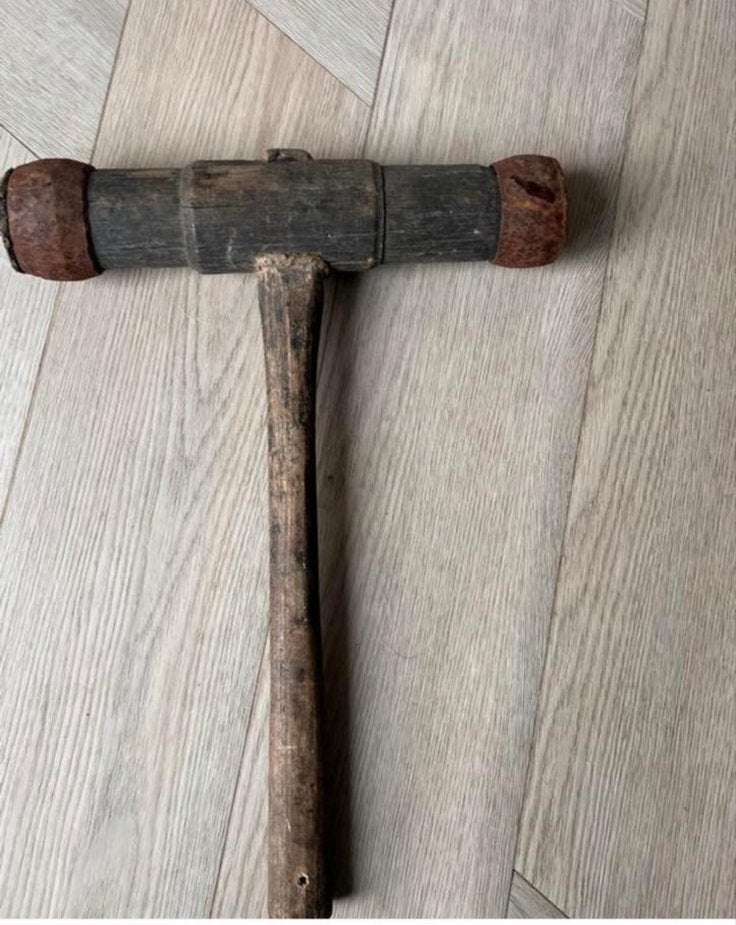 Oude houten hamer - Vintage gereedschap, Ophalen of Verzenden