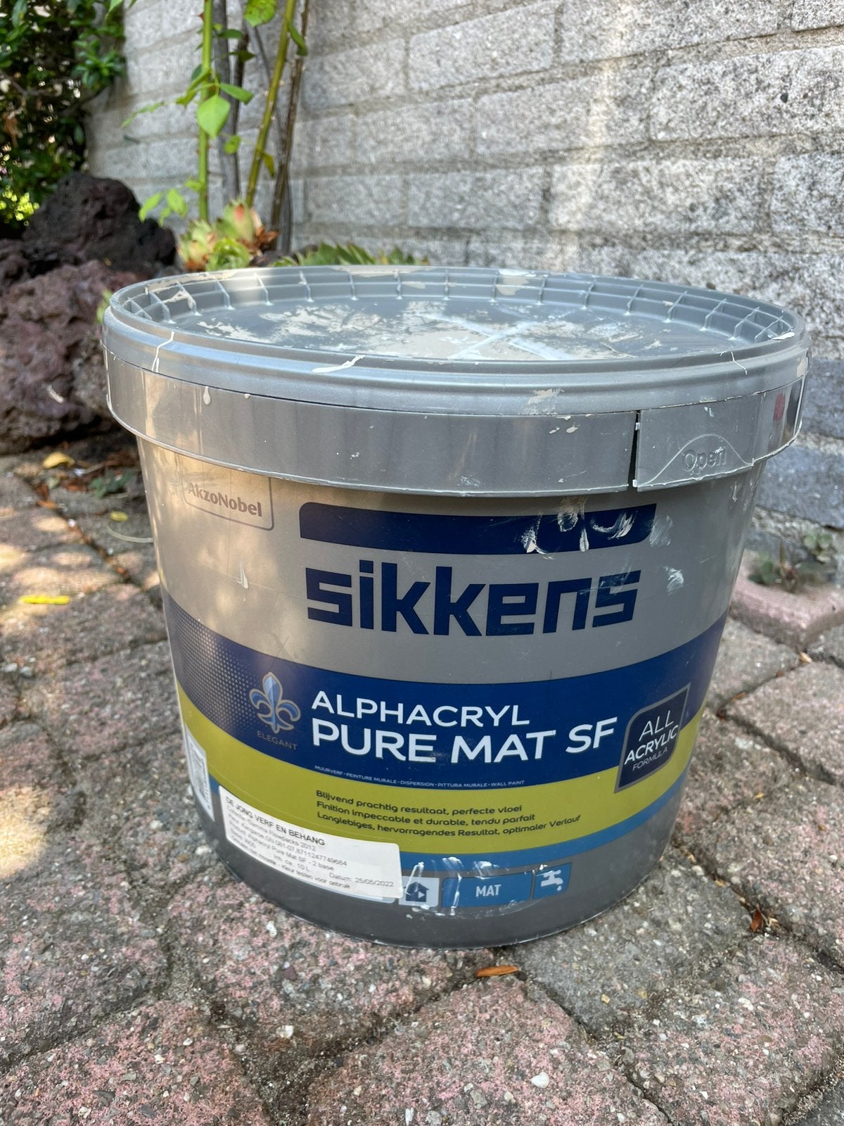 Sikkens Alphacryl latex pure mat sf Kangaroe muurverf, Ophalen of Verzenden, Zo goed als nieuw, Wit