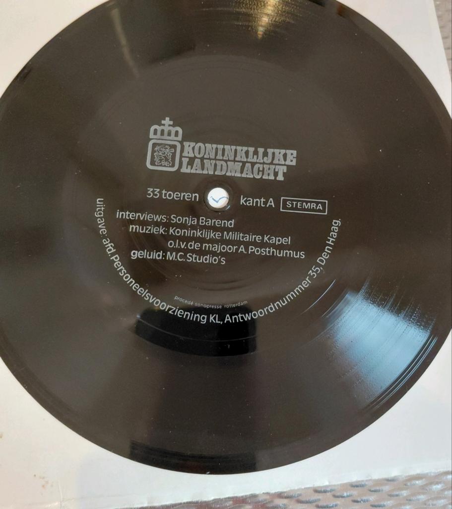 Sonja Barend - Koninklijke Landmacht Flexi Single, Ophalen of Verzenden, 1970 - 1979, Gebruikt, 7 inch