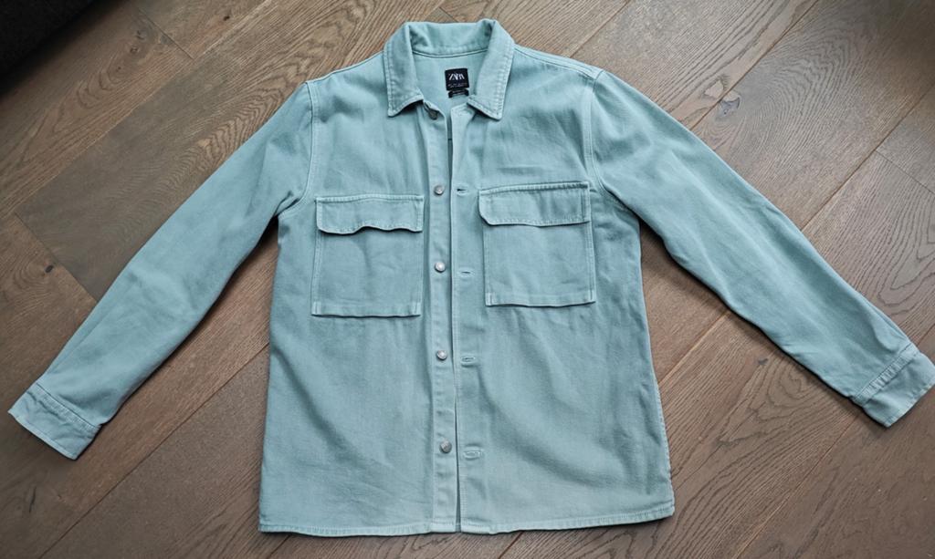 Te koop: Mooie zomerse blouse/jas van het merk ZARA Mt: L, Kleding | Heren, Jassen | Zomer, Gedragen, Maat 52/54 (L), Blauw, Ophalen of Verzenden